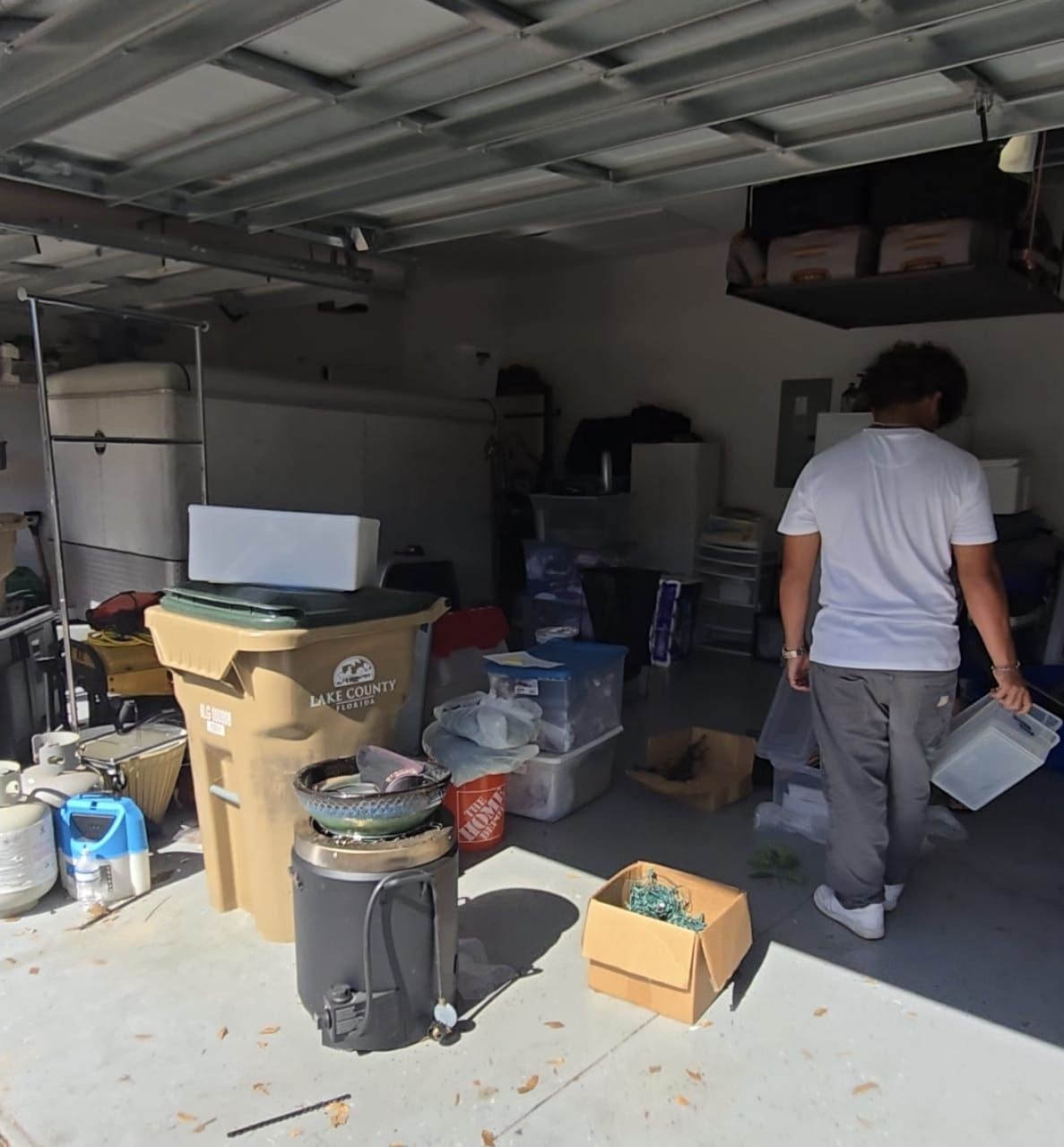 Garage cleanout in progress for a Lake County, Florida home Garage cleanout in progress for a Lake County, Florida home